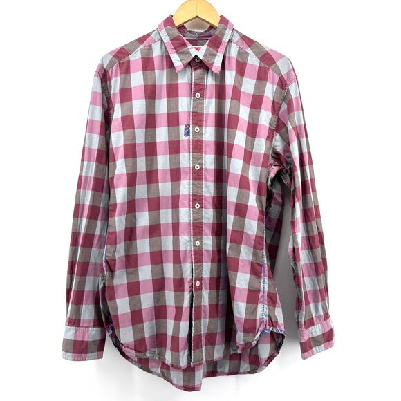 Robert Graham The Freshly Laundered Button Up Red Long Sleeve Shirt-Mens Large - Picture 1 of 8